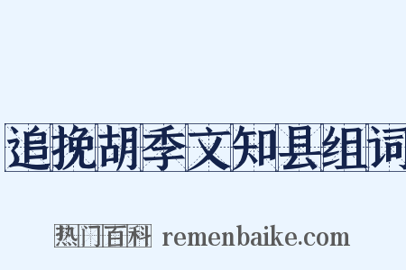 追挽胡季文知县组词是什么意思的图片